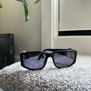 VINTAGE Chanel Black & Gold Logo Sunglasses